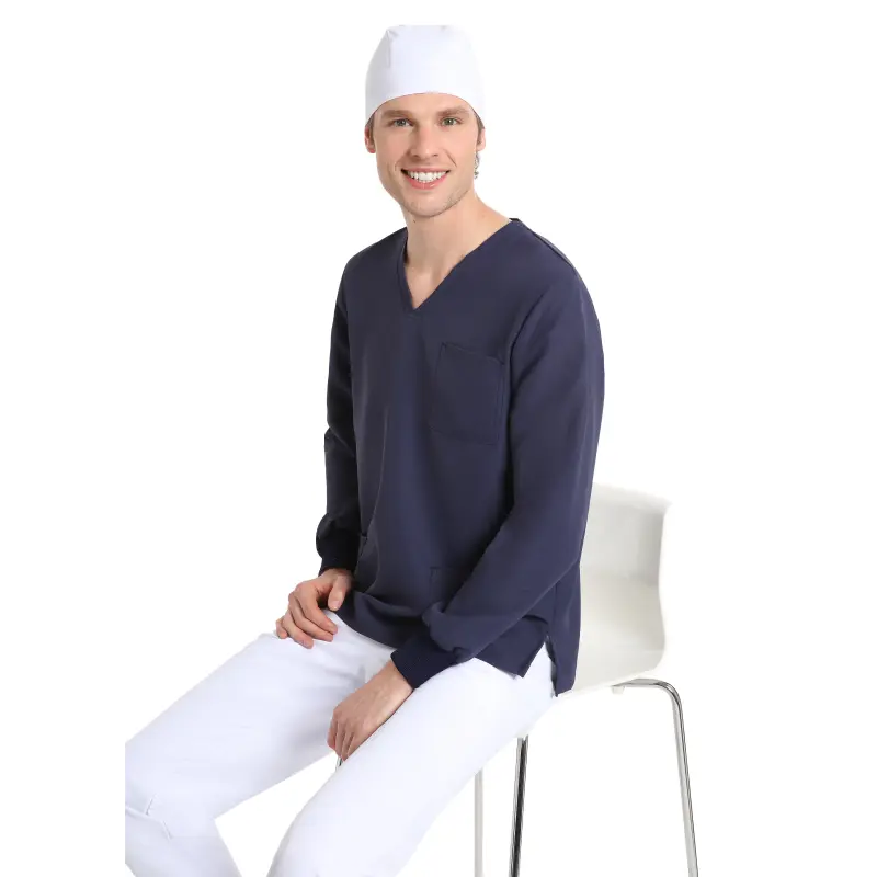 Smart_unisex_Dark_Blue_long_sleeve_NON-IRON_tunic_42675