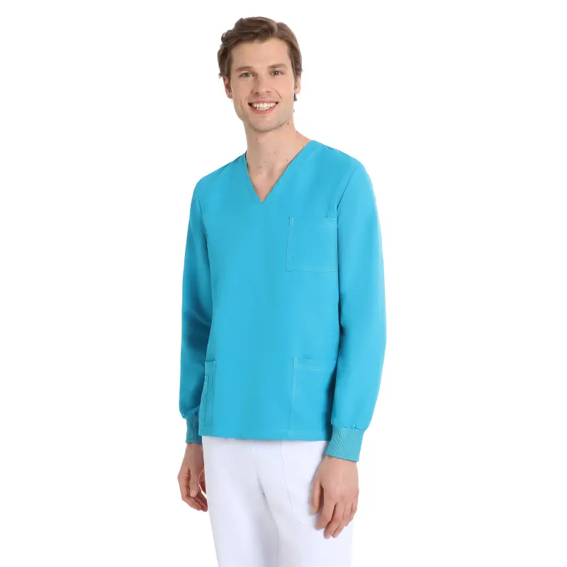 Casacca_Smart_unisex_Turquoise_manica_lunga_NO_STIRO_42683
