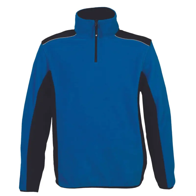 Bieten Sie zweifarbiges Arbeitsfleece mit halbem Reißverschluss zum niedrigsten Preis an