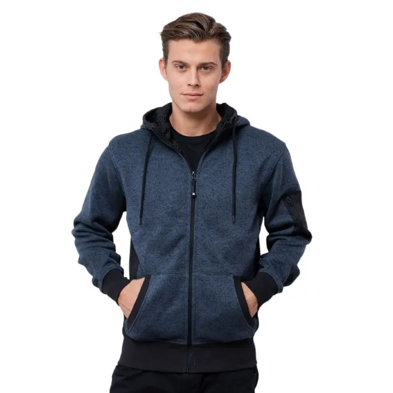 Pile new quebec man blue knitted fleece workwear offer at the lowest price