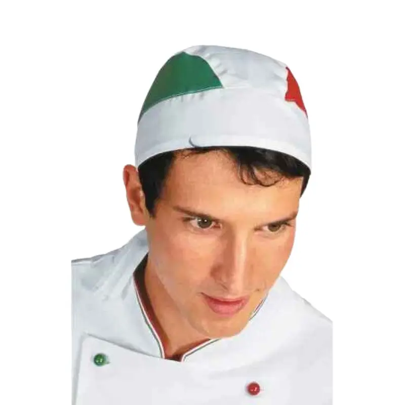 Bandana de travail de chef blanc avec tricolore au meilleur prix