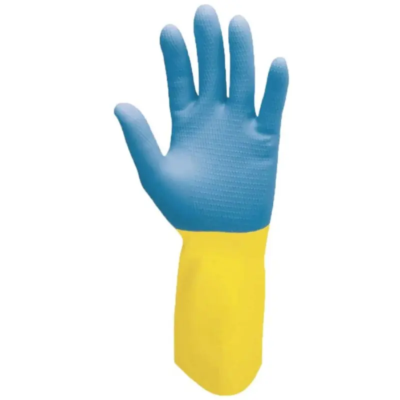 Bieten Sie zweifarbige Latex-Arbeitshandschuhe zum niedrigsten Preis an