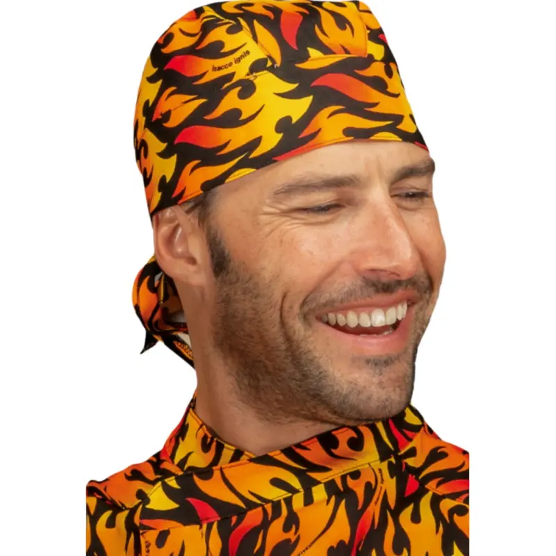 Bandana Cuoco Cotone Fantasia Fiamme al miglior prezzo