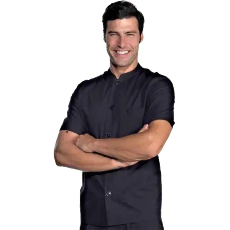 Venta Chaqueta cocinero trabajo coreana negra online en oferta