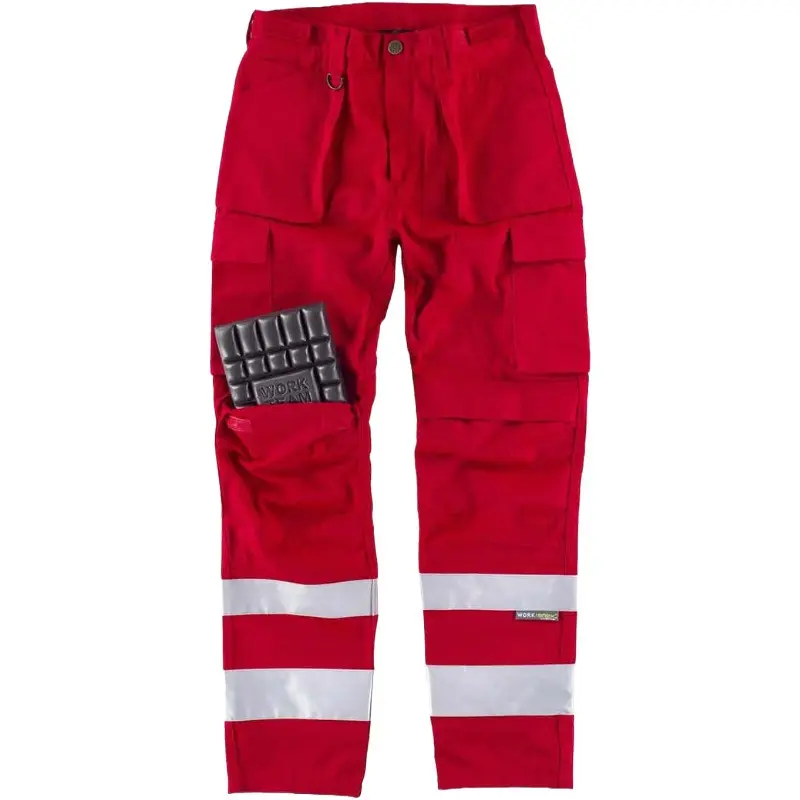 Pantaloni Rossi Alta Visibilità con Bande al miglior prezzo