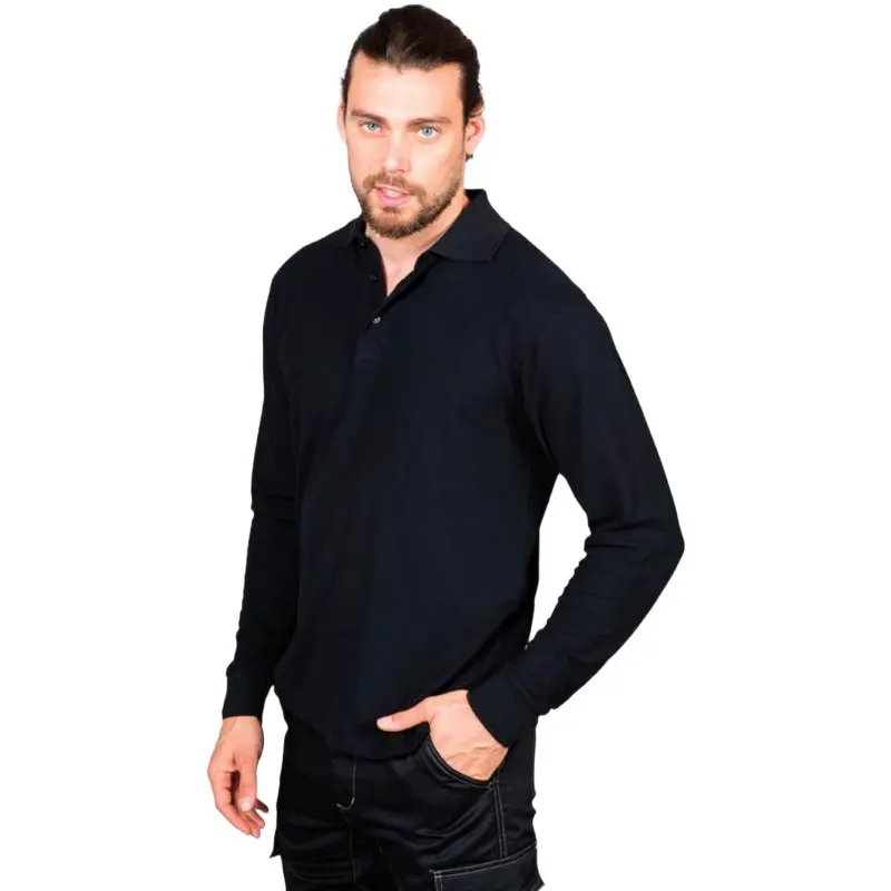 Online sale of basic long sleeve work polo shirts at low prices