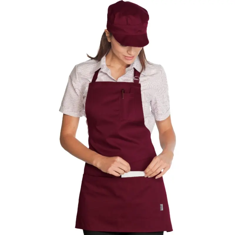 Grembiule Bordeaux Donna con Pettorina al miglior prezzo
