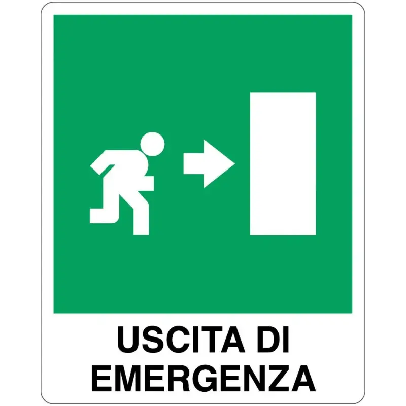 Emergency exit sign on the right on offer for sale online