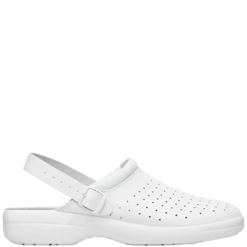 Offerta Zoccolo in pelle bianco da lavoro