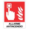 Cartello  all. allarme antincendio L. 400 x H. 500mm