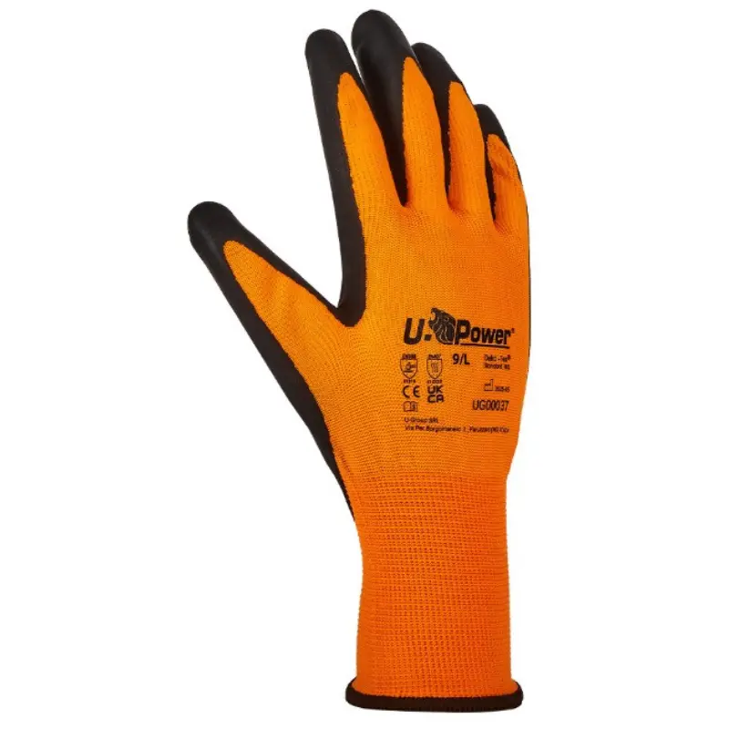 Guanti U-Power Mus Alta Visibilità Grip Lattice | 12 Paia
